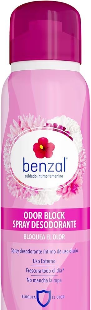 Benzal Spray Desodorante Íntimo con Tecnología que Bloquea el Olor, Hipoalergénico,120ml
