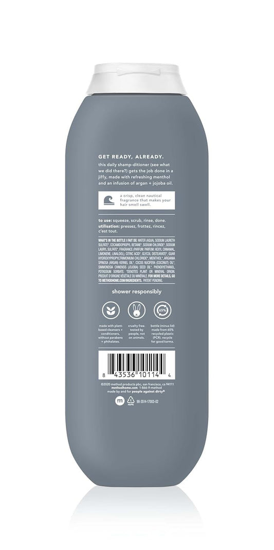 Champú 2 en 1 para hombre + acondicionador, mar + surf, 14 oz