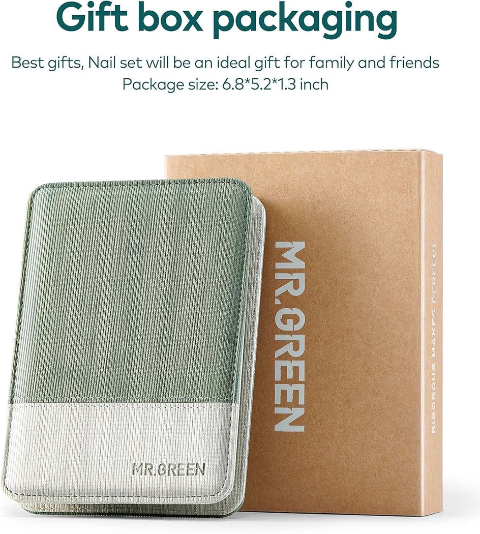 kit de manicura de acero inoxidable, estuche de viaje de cuero