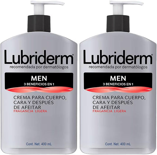 Lubriderm Men 3 en 1 Crema corporal 400ml-2 PACK