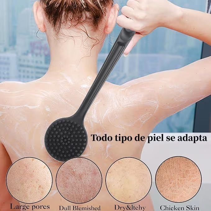 Cepillo de Baño para Hombres y Mujeres con Mango Largo para Masaje y Exfoliación de piel