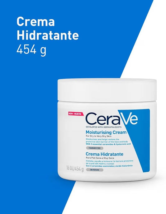 CeraVe Crema Hidratante Diaria de Rostro y Cuerpo para Piel Seca 454gr