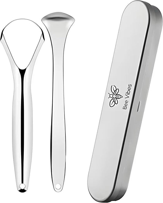 Limpiador de Lengua Acero Inoxidable y combate  el mal aliento