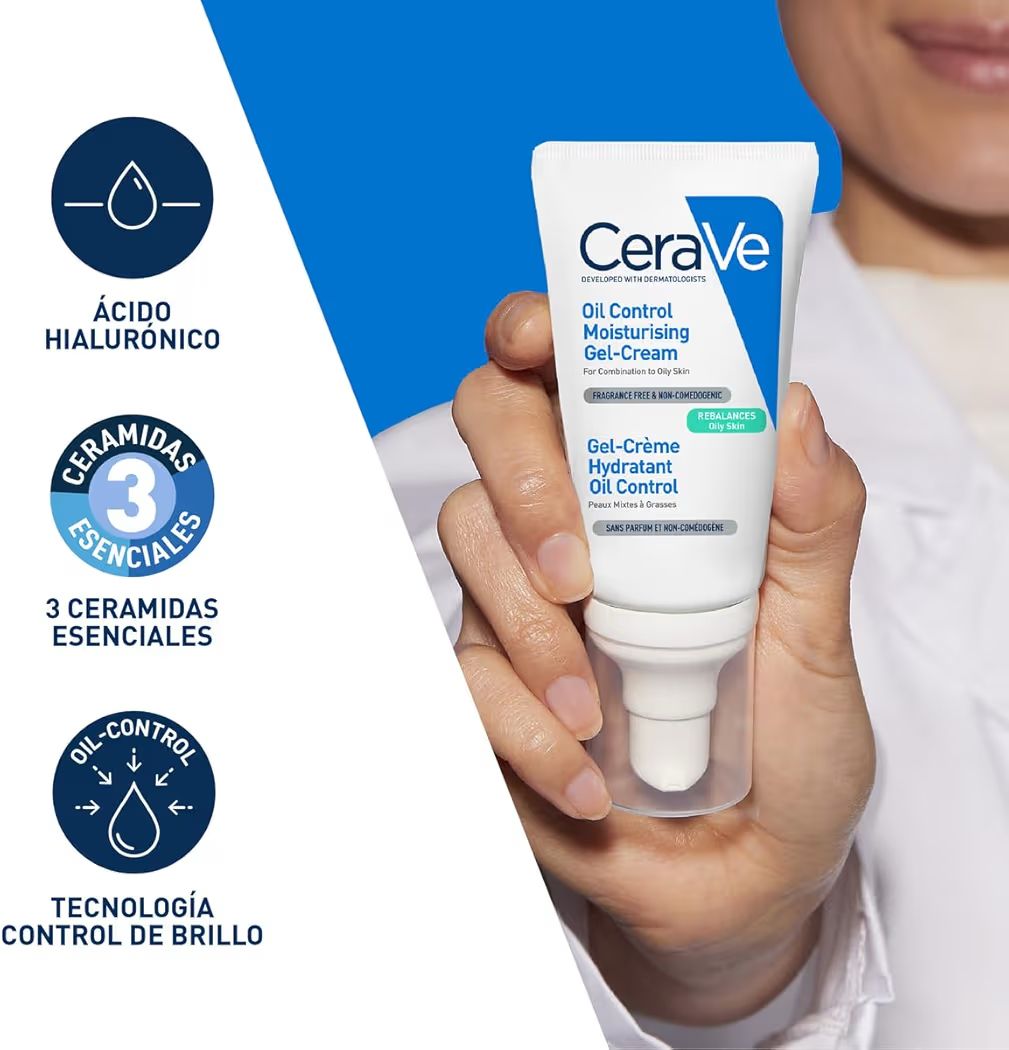 CeraVe Oil Control Gel-Crema Hidratante I Control de Brillo & Hidratación Facial