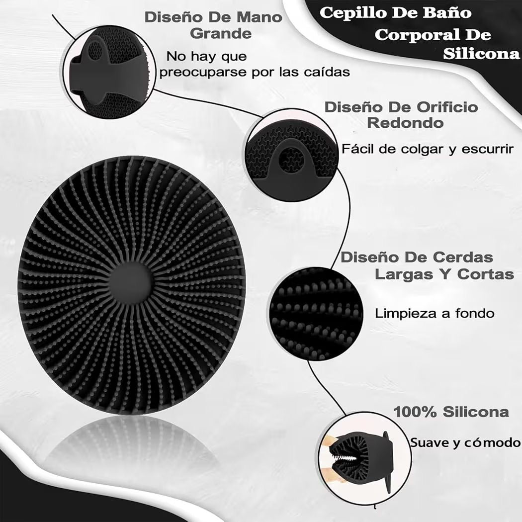 Cepillo Corporal de Silicona para Baño, Cepillo Exfoliante Corporal 2 en 1 -Ducha Fácil Limpieza y Duradero