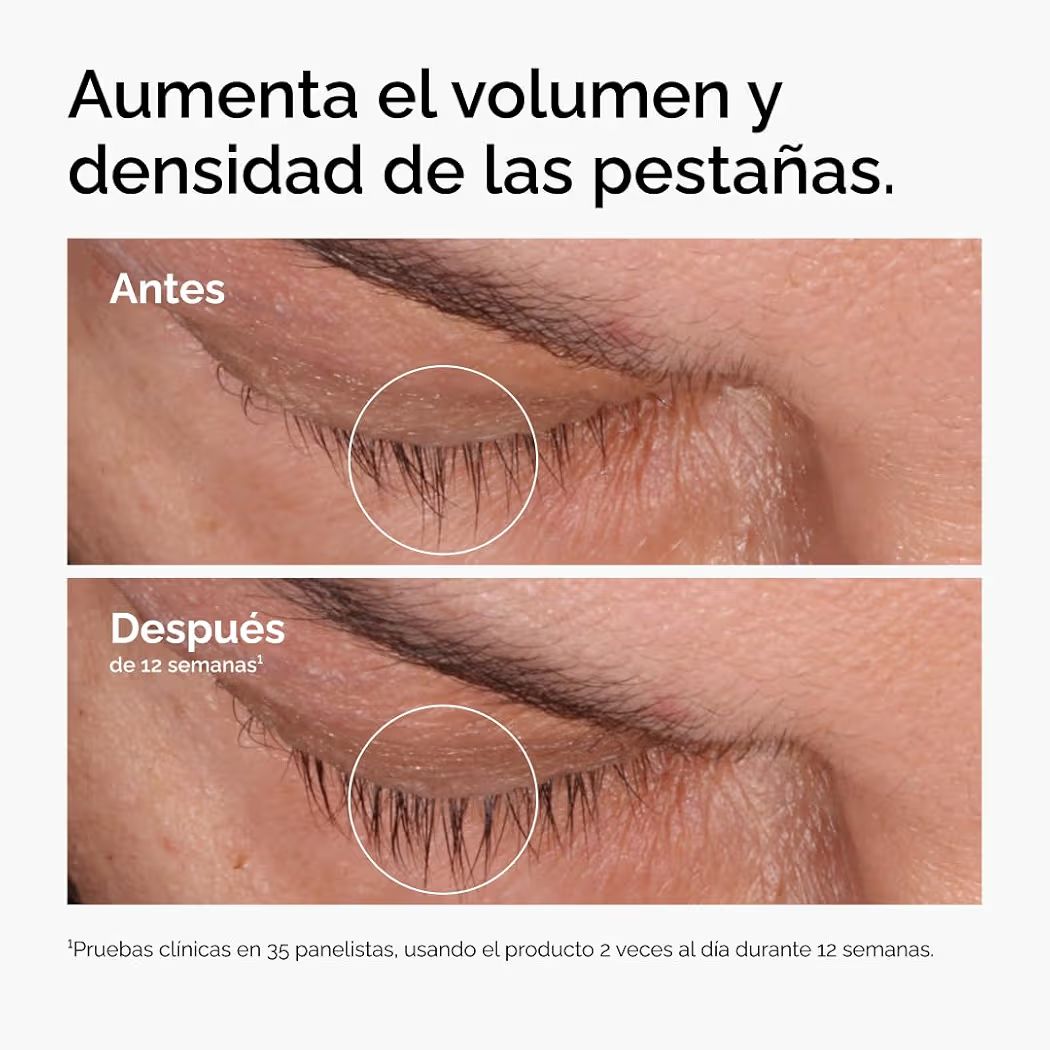 Suero para Pestañas y Cejas Fórmula con péptidos para más gruesor y con más densidad,