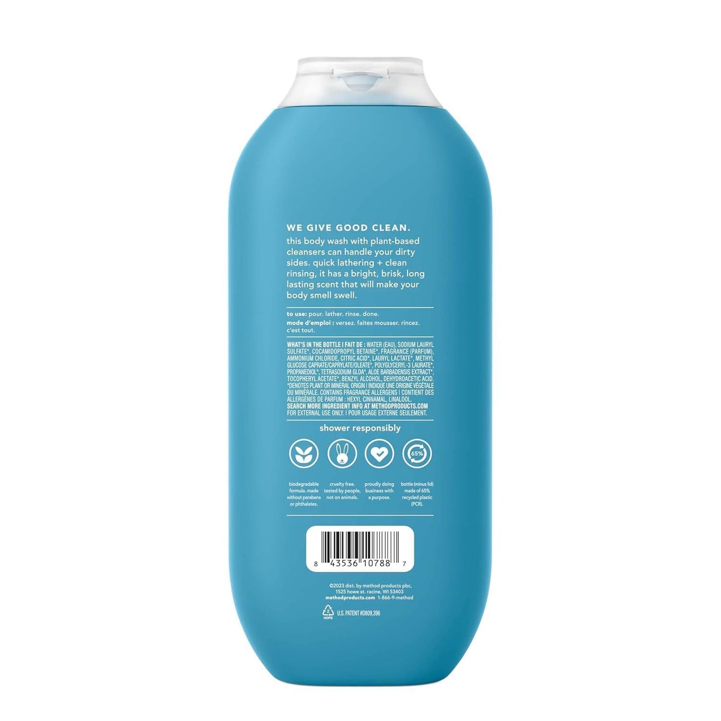 Gel de Baño (Todo el Cuerpo) para Hombres Corporal, Glacier + Granite , sin parabenos ni Sulfatos, 18 fl oz
