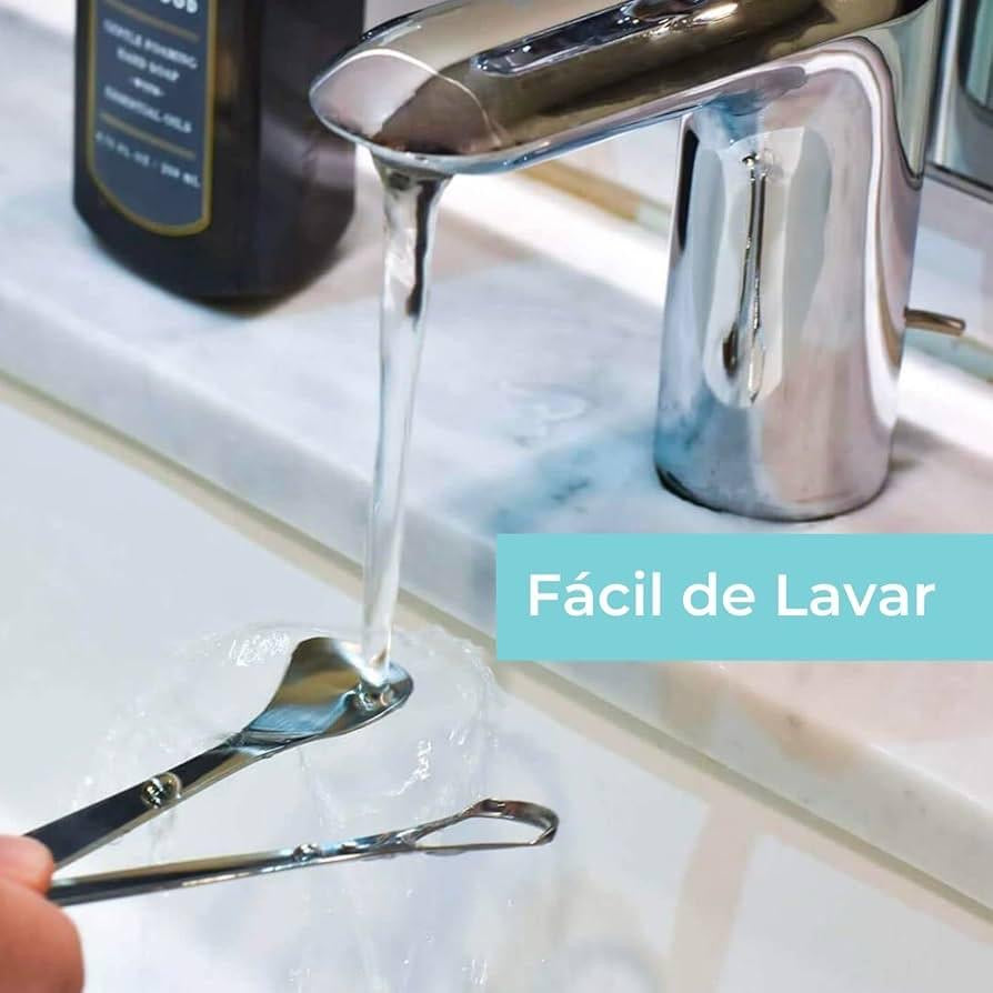 Limpiador de Lengua Acero Inoxidable y combate  el mal aliento