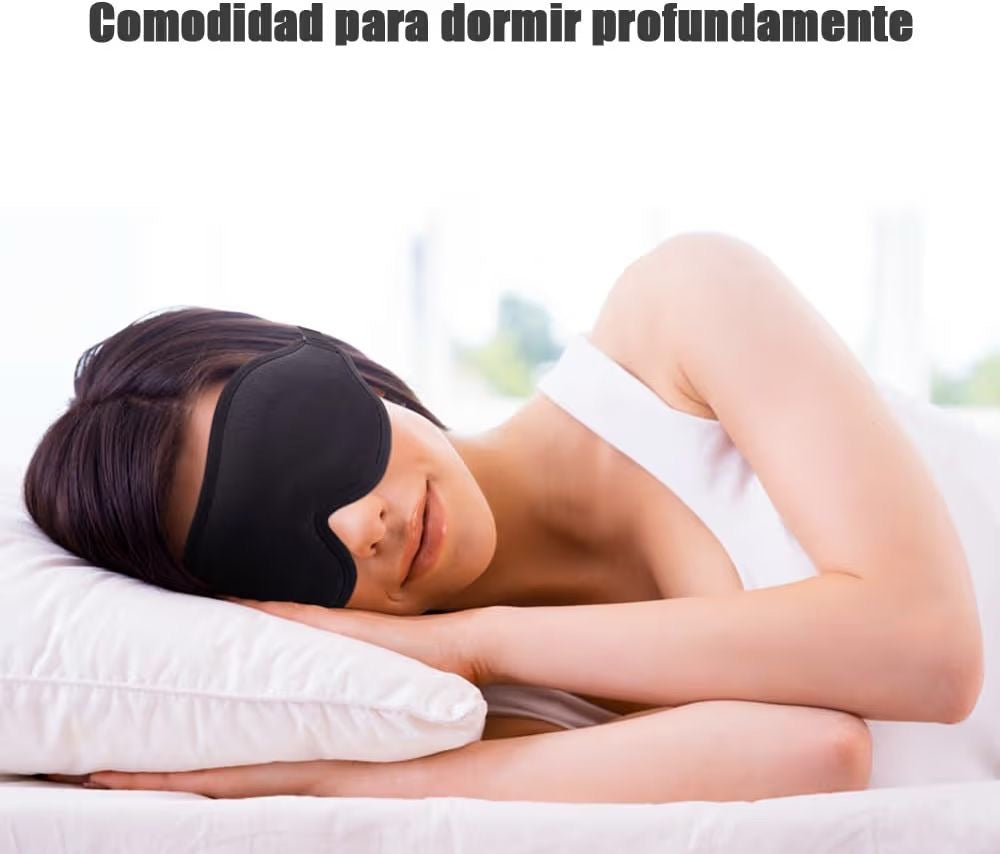 Antifaz para dormir 3D, para una oscuridad absoluta, tejido transpirable con correa ajustable para siestas y viajes