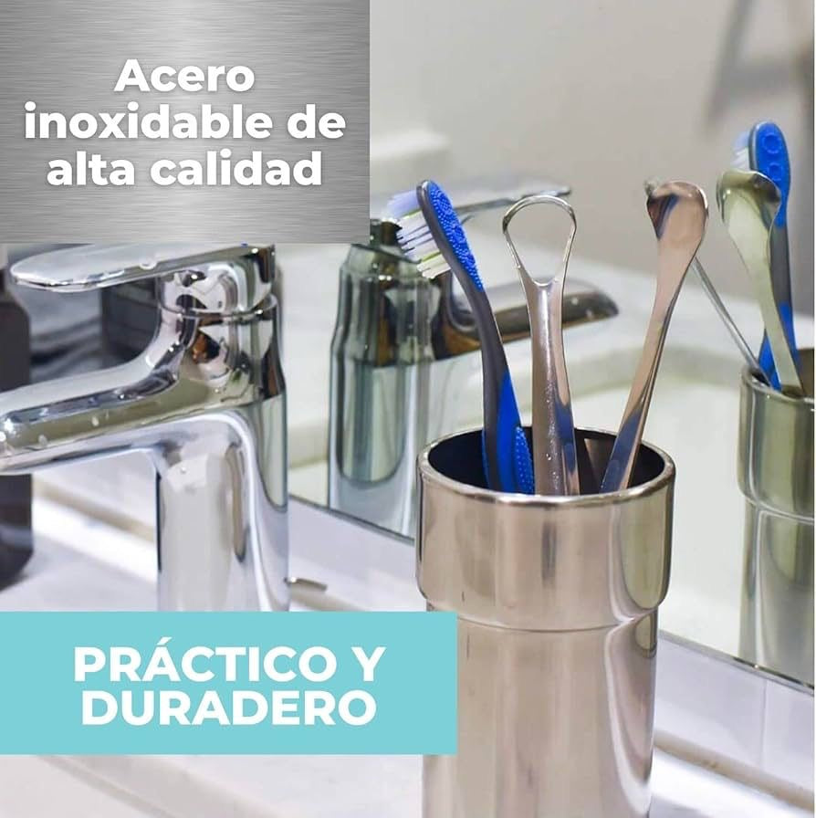 Limpiador de Lengua Acero Inoxidable y combate  el mal aliento