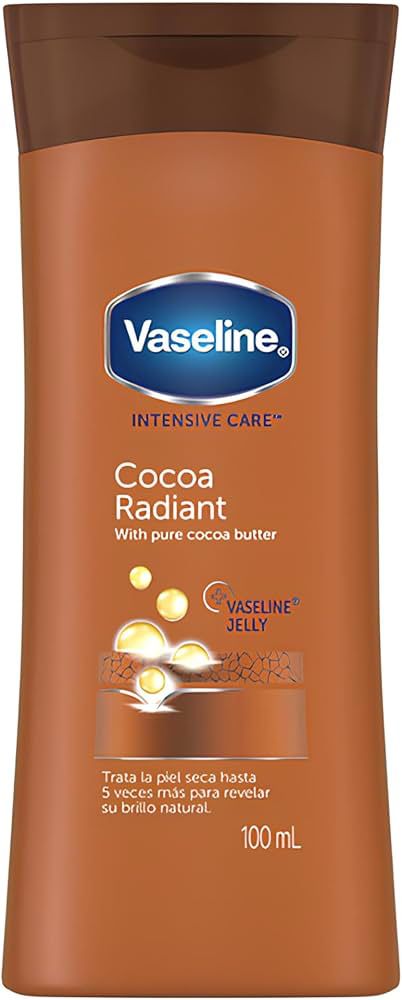 VASELINE Crema Corporal, Piel Con Aspecto Saludable y Radiante, 100 ml, Cocoa Radiant