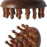 Masajeador de cabeza para el cuero cabelludo, sándalo natural, diente circular y masajeador corporal