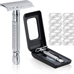Afeitadora,Maquinilla de Afeitar,Clasica Rastrillo para Afeitar Hombre de Doble Filo con Stainless Steel Razor Shaver con Espejo Interior