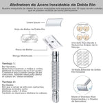 Afeitadora,Maquinilla de Afeitar,Clasica Rastrillo para Afeitar Hombre de Doble Filo con Stainless Steel Razor Shaver con Espejo Interior