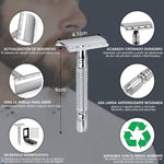 Afeitadora,Maquinilla de Afeitar,Clasica Rastrillo para Afeitar Hombre de Doble Filo con Stainless Steel Razor Shaver con Espejo Interior
