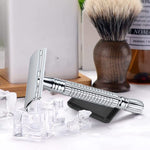 Afeitadora,Maquinilla de Afeitar,Clasica Rastrillo para Afeitar Hombre de Doble Filo con Stainless Steel Razor Shaver con Espejo Interior