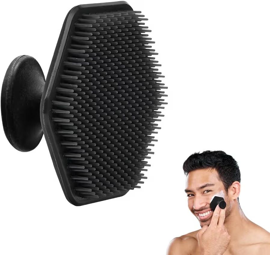 Esponja Limpiadora Facial Exfoliante para Hombres, La Suave Silicona Ayuda A Crear una Rica Espuma que Limpia en Profundidad sin Dañar La Piel