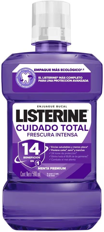 LISTERINE Enjuague Bucal Cuidado Total 500 ml