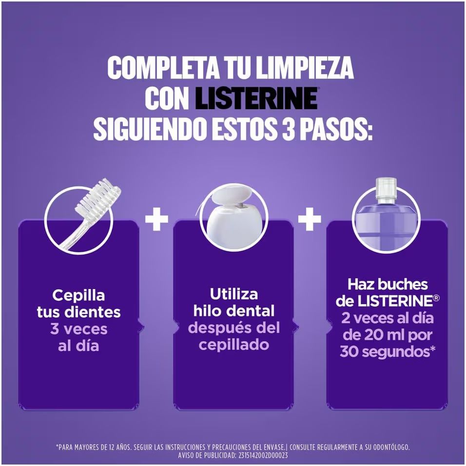 LISTERINE Enjuague Bucal Cuidado Total 500 ml