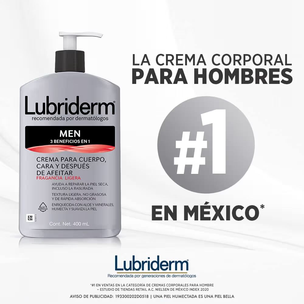 LUBRIDERM Crema Corporal Men Sin fragancia 400 ml
Opción