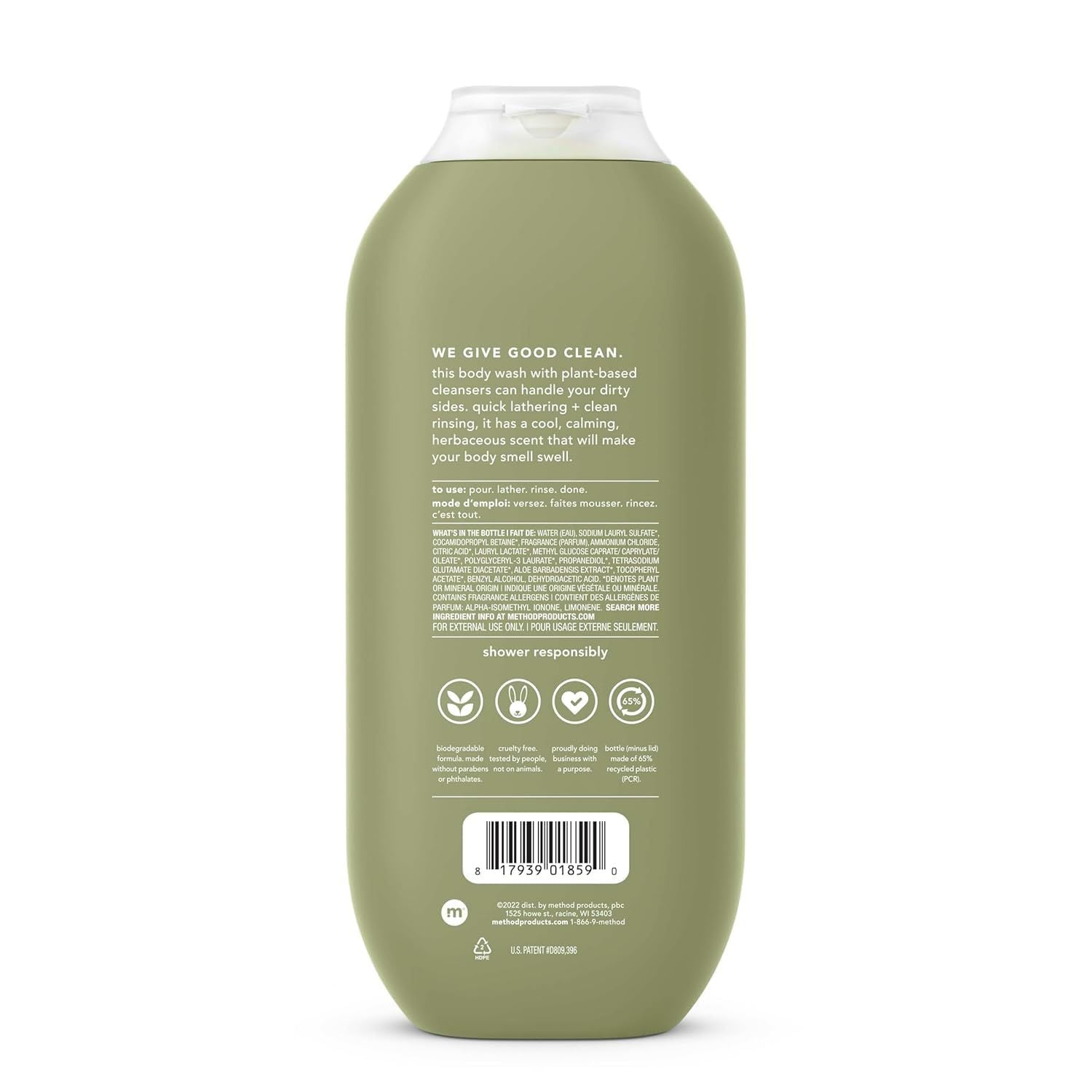 Gel de Baño para Hombres Corporal, Juniper + Sage , sin parabenos ni Sulfatos, 18 fl oz