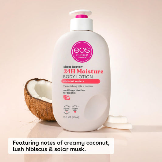 Eos Loción Corporal Shea Better - Coconut Waters | Hidratación 24H, Ligera y No Grasosa