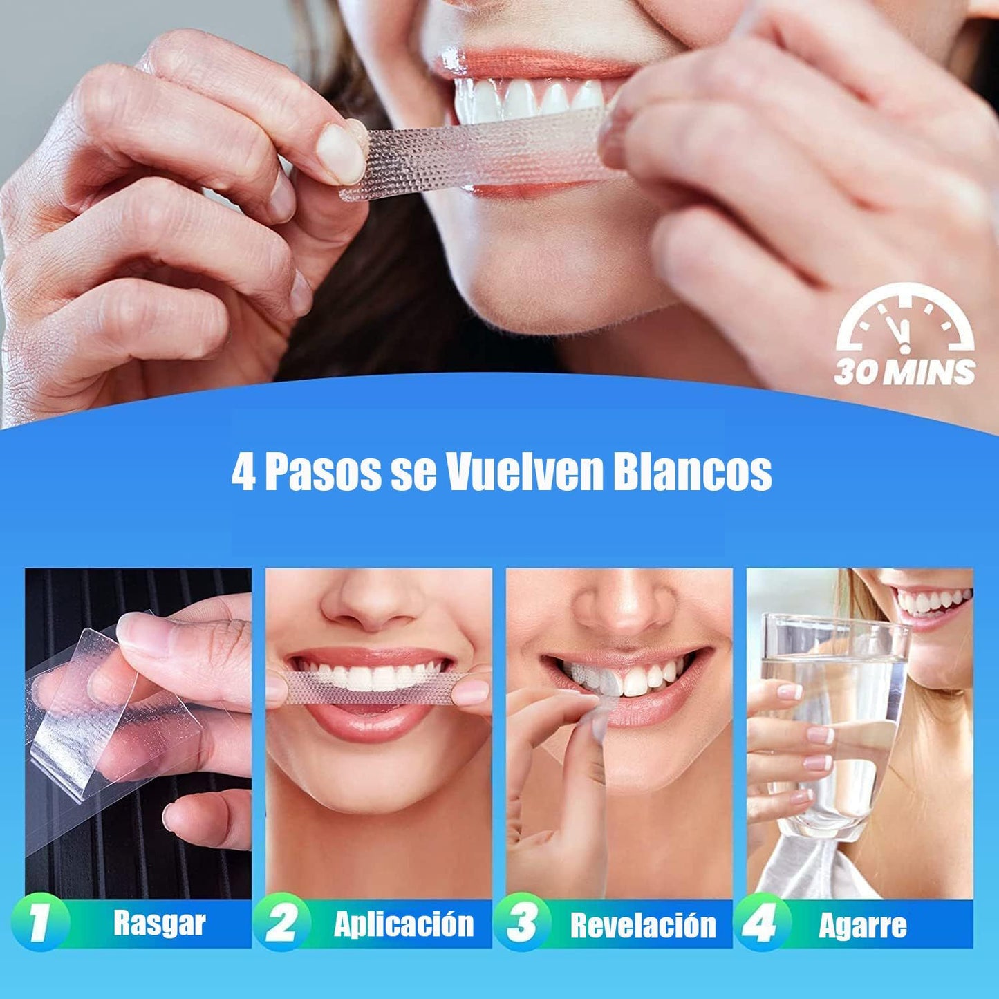 Tiras Blanqueadoras Dientes, Eficaces Para Limpiar Los Dientes