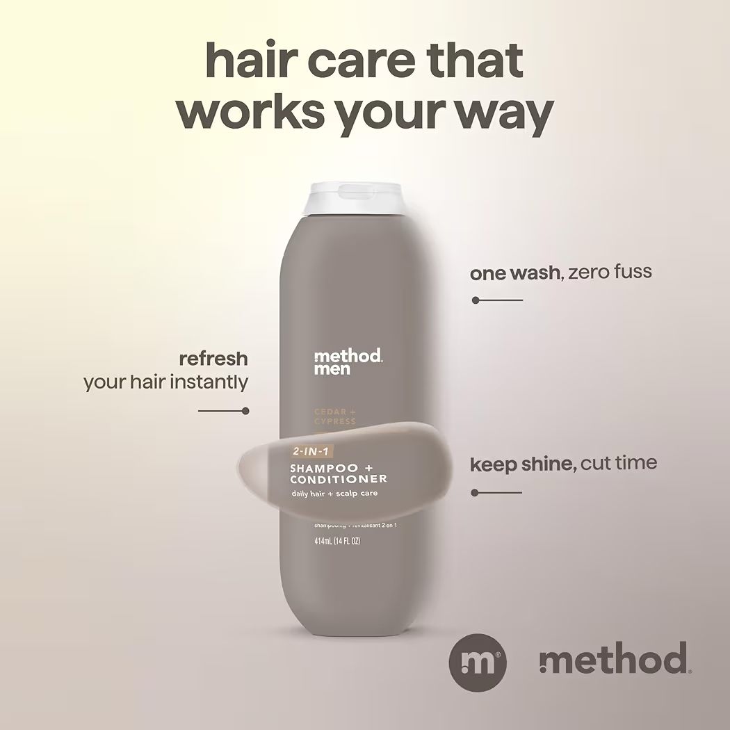 2-in-1 Shampoo - Condtioner, Cedar + Cypress, Paraben and Phthalate Free, 14 fl oz