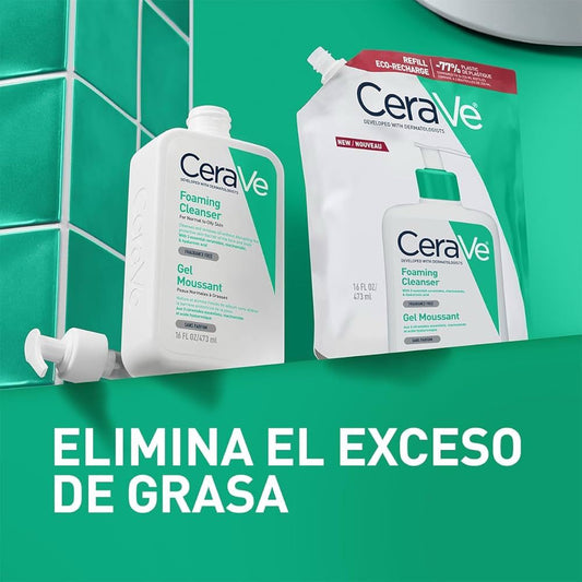 CeraVe Refill Para Gel Espumoso 16oz | Limpiador Piel Normal a Grasa