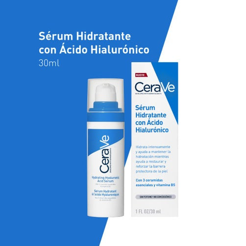 CeraVe Sérum Hidratante con Ácido Hialurónico 30ml | Hidratante facial para todo tipo de piel